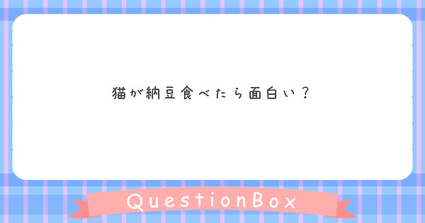 猫が納豆食べたら面白い？