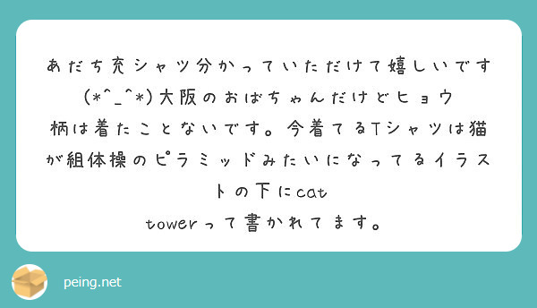 あだち充シャツ分かっていただけて嬉しいです 大阪のおばちゃんだけどヒョウ柄は着たことないです 今着て Peing 質問箱