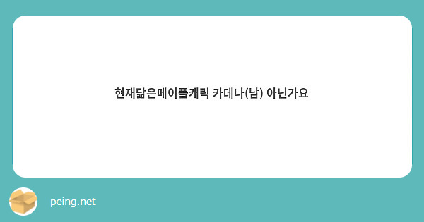 현재닮은메이플캐릭 카데나(남) 아닌가요 | Questionbox