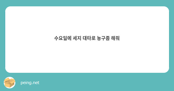 수요일에 세지 대타로 농구좀 해줘