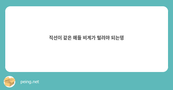 직선이 같은 애들 비계가 털려야 되는뎅
