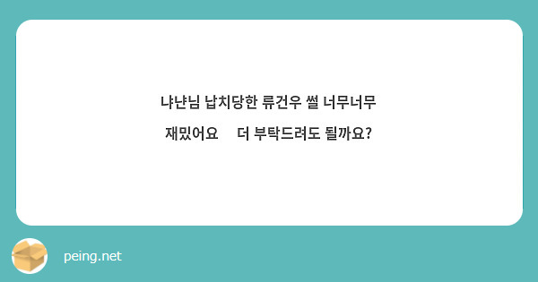 냐냔님 납치당한 류건우 썰 너무너무 재밌어요🥺 더 부탁드려도 될까요? | Peing -질문함-