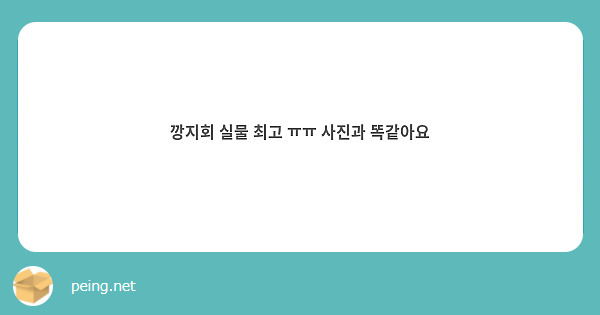 깡지회 실물 최고 ㅠㅠ 사진과 똑같아요