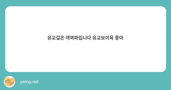 유교걸은 여며파입니다 유교보이육 좋아