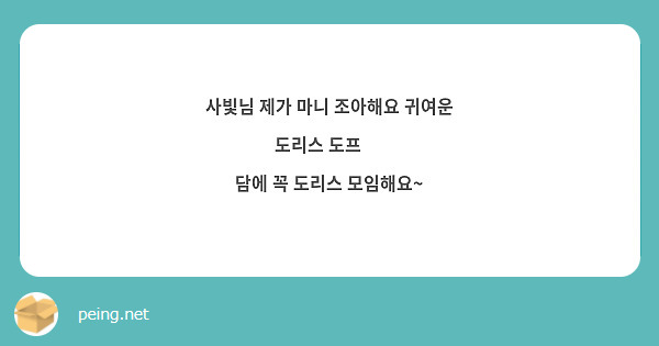 사빛님 제가 마니 조아해요 귀여운 도리스 도프 ᰔ
담에 꼭 도리스 모임해요~