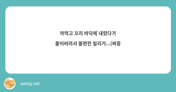 까먹고 꼬리 바닥에 내렸다가 붙어버려서 불편한 빌리거...(짜증