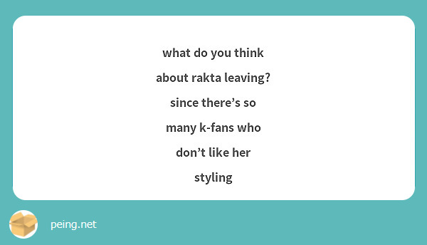 what do you think about rakta leaving? since there's so many k-fans who don't like her styling