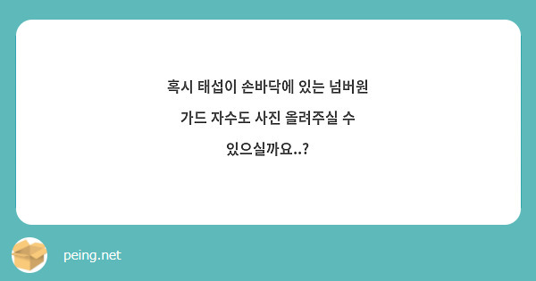 혹시 태섭이 손바닥에 있는 넘버원 가드 자수도 사진 올려주실 수 있으실까요..?