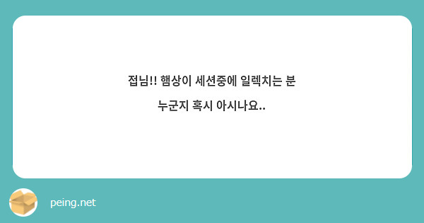 접님!! 햄상이 세션중에 일렉치는 분 누군지 혹시 아시나요..