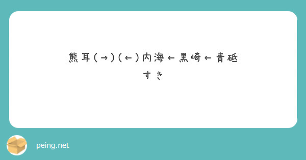 熊耳(→)(←)内海←黒崎←青砥
すき

