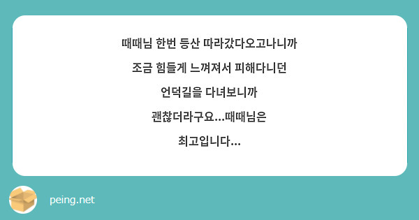 때때님 한번 등산 따라갔다오고나니까 조금 힘들게 느껴져서 피해다니던 언덕길을 다녀보니까 괜찮더라구요...때때님은 최고입니다...


