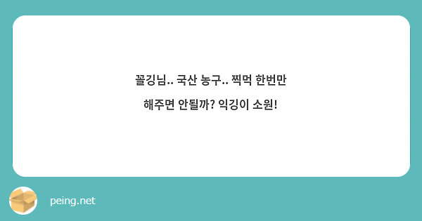 꼴깅님.. 국산 농구.. 찍먹 한번만 해주면 안될까? 익깅이 소원! 