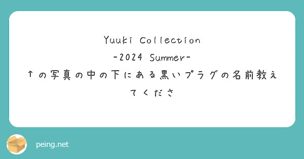Yuuki Collection -2024 Summer-
↑の写真の中の下にある黒いプラグの名前教えてくださ