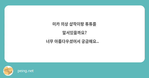 미카 의상 샵작이랑 튜튜를 알서있을까요? 
너무 아름다우셨어서 궁금해요..🥹