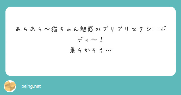 あらあら〜猫ちゃん魅惑のブリブリセクシーボディ〜！
柔らかそう…
