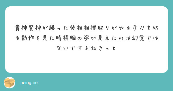 貴神賢神が勝った後相相撲取りがやる手刀を切る動作を見た時横綱の姿が見えたのは幻覚ではないですよねきっと
