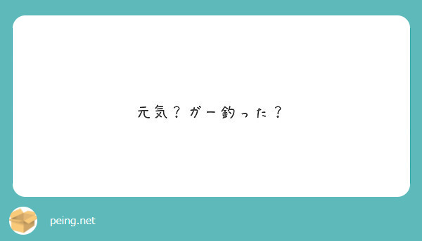 元気？ガー釣った？