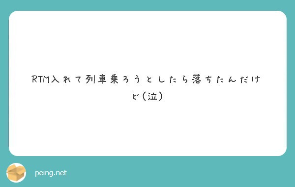 RTM入れて列車乗ろうとしたら落ちたんだけど(泣)