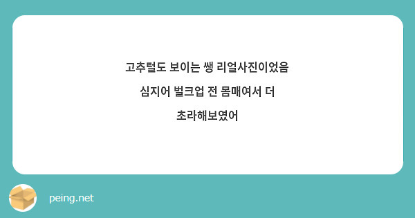 고추털도 보이는 쌩 리얼사진이었음 심지어 벌크업 전 몸매여서 더 초라해보였어 | Peing -질문함-