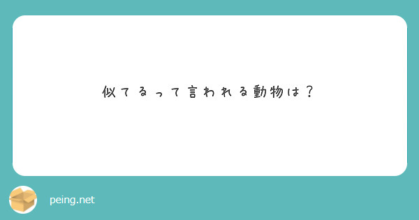 似てるって言われる動物は？