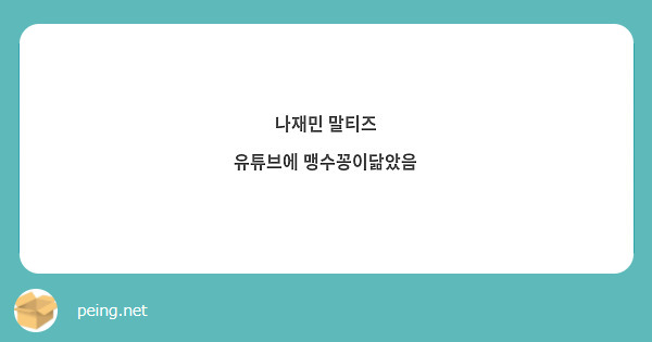 나재민 말티즈 유튜브에 맹수꽁이닮았음 | Peing -질문함-